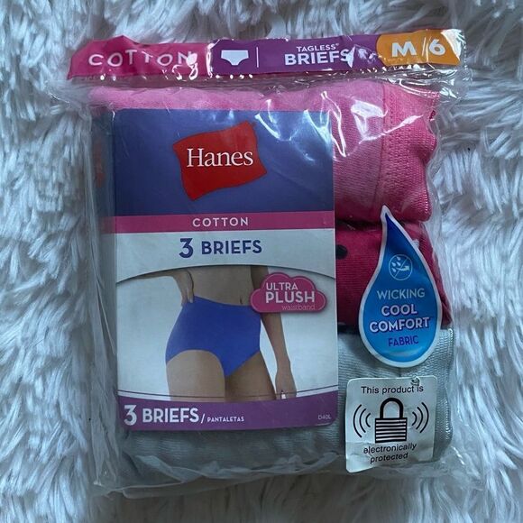Hanes Briefs Underwear High Rise Full Coverage 3 Pair Total New in Pack Size M 6 - Picture 1 of 5